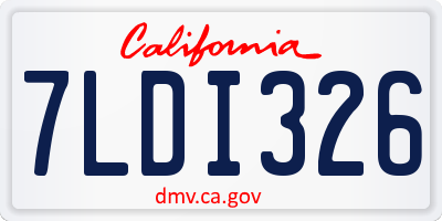 CA license plate 7LDI326