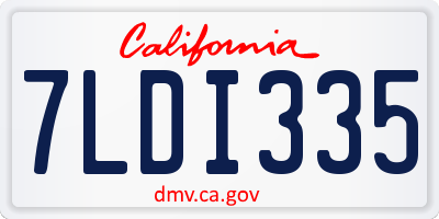 CA license plate 7LDI335