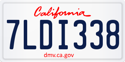 CA license plate 7LDI338