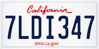 CA license plate 7LDI347