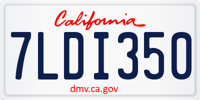 CA license plate 7LDI350