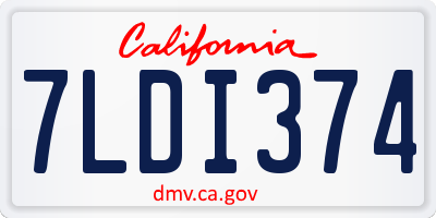 CA license plate 7LDI374