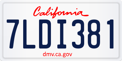 CA license plate 7LDI381