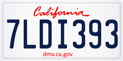 CA license plate 7LDI393