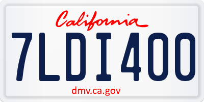 CA license plate 7LDI400