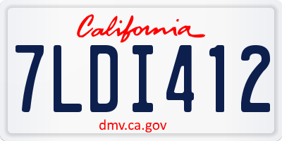 CA license plate 7LDI412