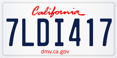 CA license plate 7LDI417