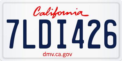 CA license plate 7LDI426