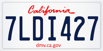 CA license plate 7LDI427
