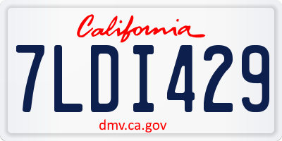 CA license plate 7LDI429