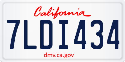 CA license plate 7LDI434