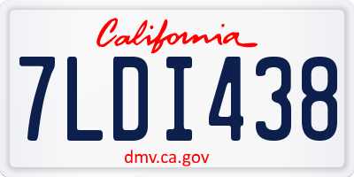CA license plate 7LDI438
