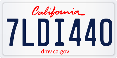 CA license plate 7LDI440