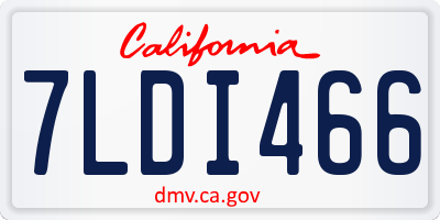 CA license plate 7LDI466