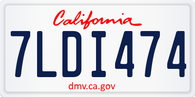 CA license plate 7LDI474