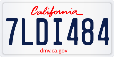 CA license plate 7LDI484