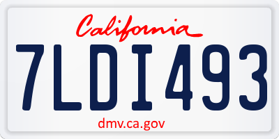 CA license plate 7LDI493