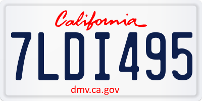 CA license plate 7LDI495