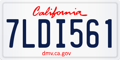 CA license plate 7LDI561