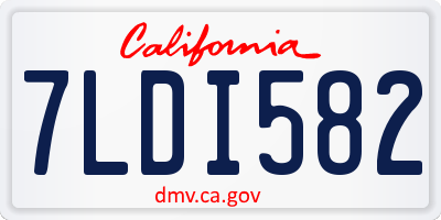 CA license plate 7LDI582