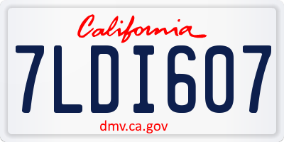 CA license plate 7LDI607