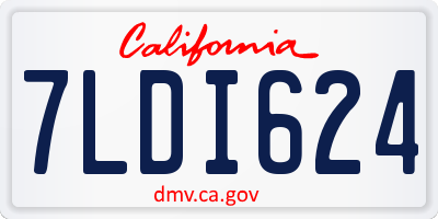 CA license plate 7LDI624