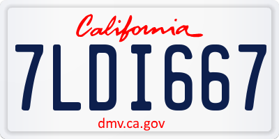 CA license plate 7LDI667