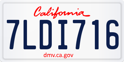 CA license plate 7LDI716