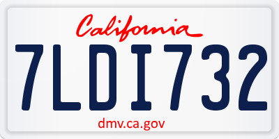 CA license plate 7LDI732