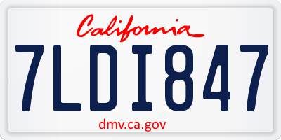 CA license plate 7LDI847