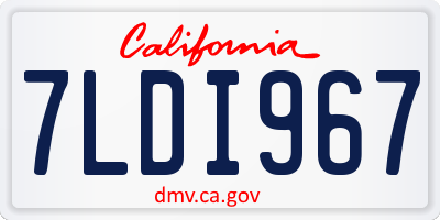 CA license plate 7LDI967