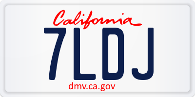 CA license plate 7LDJ