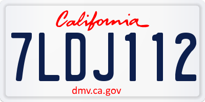 CA license plate 7LDJ112