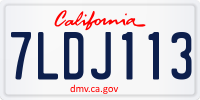 CA license plate 7LDJ113