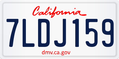 CA license plate 7LDJ159