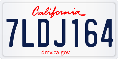 CA license plate 7LDJ164