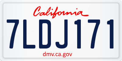CA license plate 7LDJ171