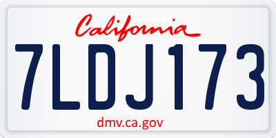 CA license plate 7LDJ173