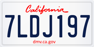 CA license plate 7LDJ197