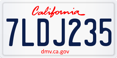 CA license plate 7LDJ235