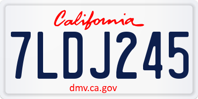 CA license plate 7LDJ245