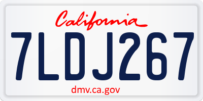 CA license plate 7LDJ267