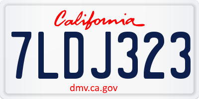 CA license plate 7LDJ323