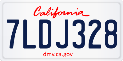 CA license plate 7LDJ328