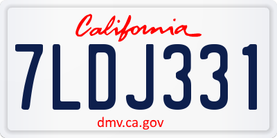 CA license plate 7LDJ331