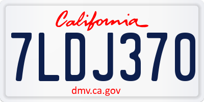 CA license plate 7LDJ370