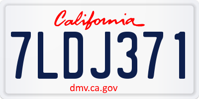 CA license plate 7LDJ371