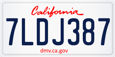 CA license plate 7LDJ387