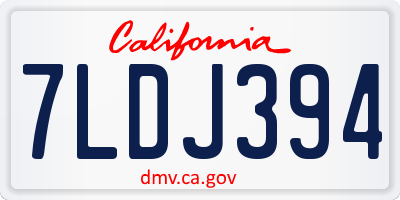 CA license plate 7LDJ394