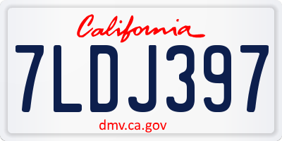 CA license plate 7LDJ397